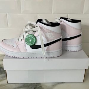 Brand new in box 5.5 WMN AIR JORDAN 1 MID light pink and white